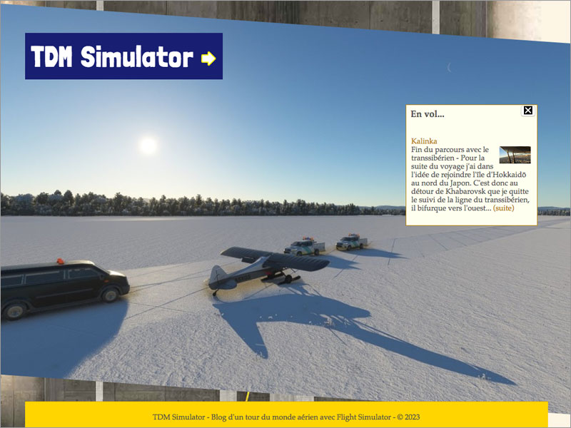 Image article, Page d'accueil de TDM simulator